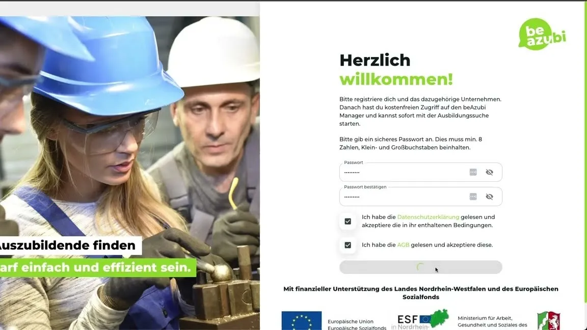 So legst du dein Unternehmen auf beAzubi an